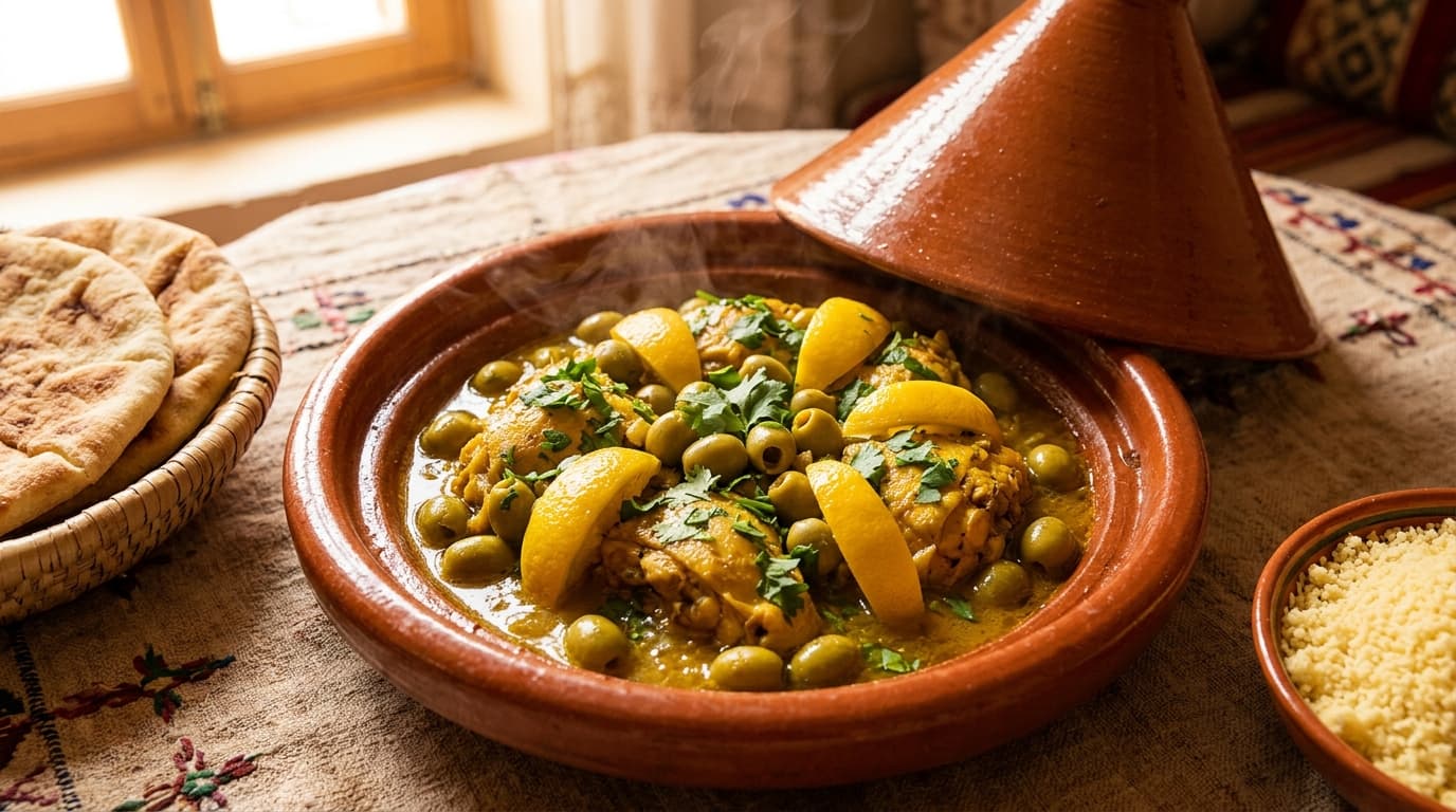 Moroccan Chicken Tagine with Preserved Lemon & Olives